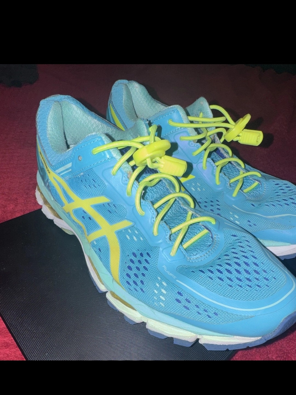 ASICS Women’s Light Blue & Neon Yellow Athletic Running Shoes
